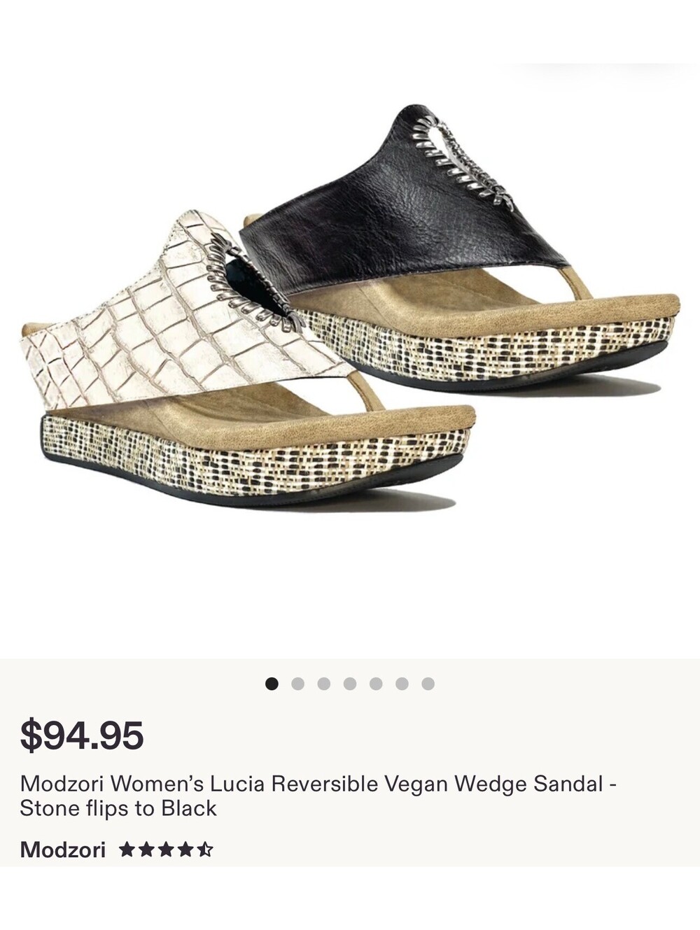 Modzori vegan leather reversible sandals
